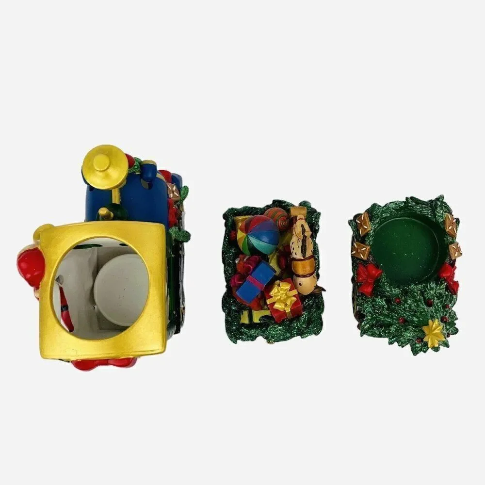 RETIRED PartyLite Santa Train Tealight Holder P9793 Original Box 3 Pc Christmas